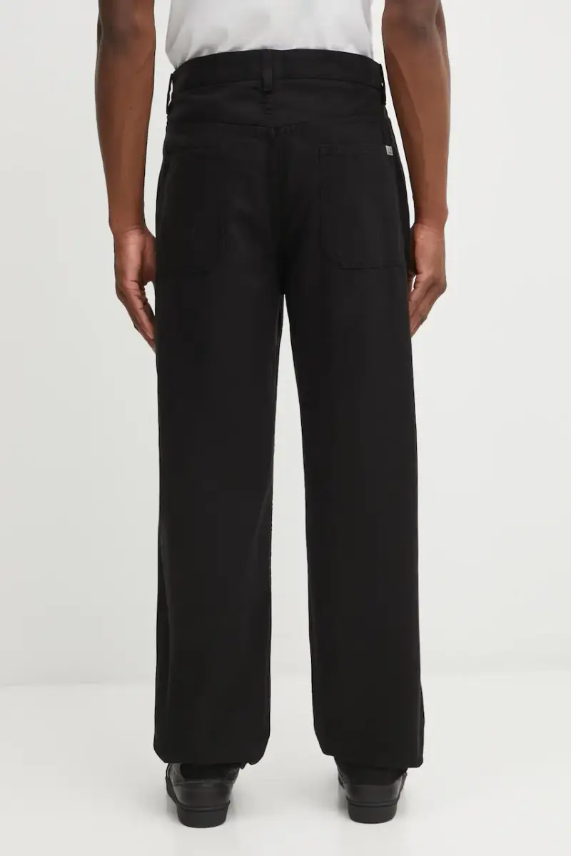 pantaloni in cotone uomo colore nero 19CMPA235A110234G miniatura 3