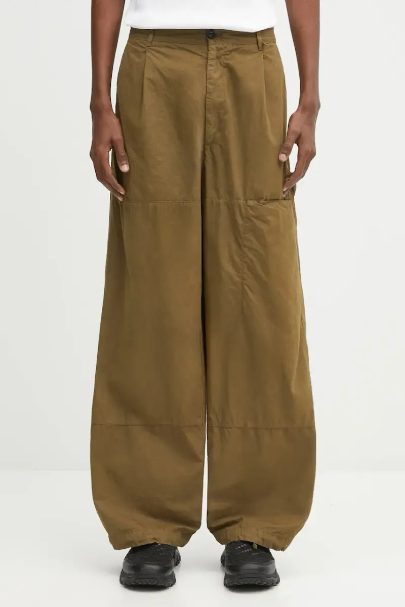 pantaloni in cotone uomo colore verde 19CMPA065A110324G