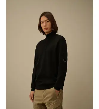 per uomo 19CMKN201A006595A Maglione nero con mezza zip Re-Wool (M), Casual, Lana