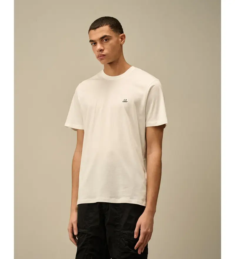 per uomo 19CMTS132A006374G Maglietta 30/1 logo bianco (L), Casual, Cotone, Manica corta