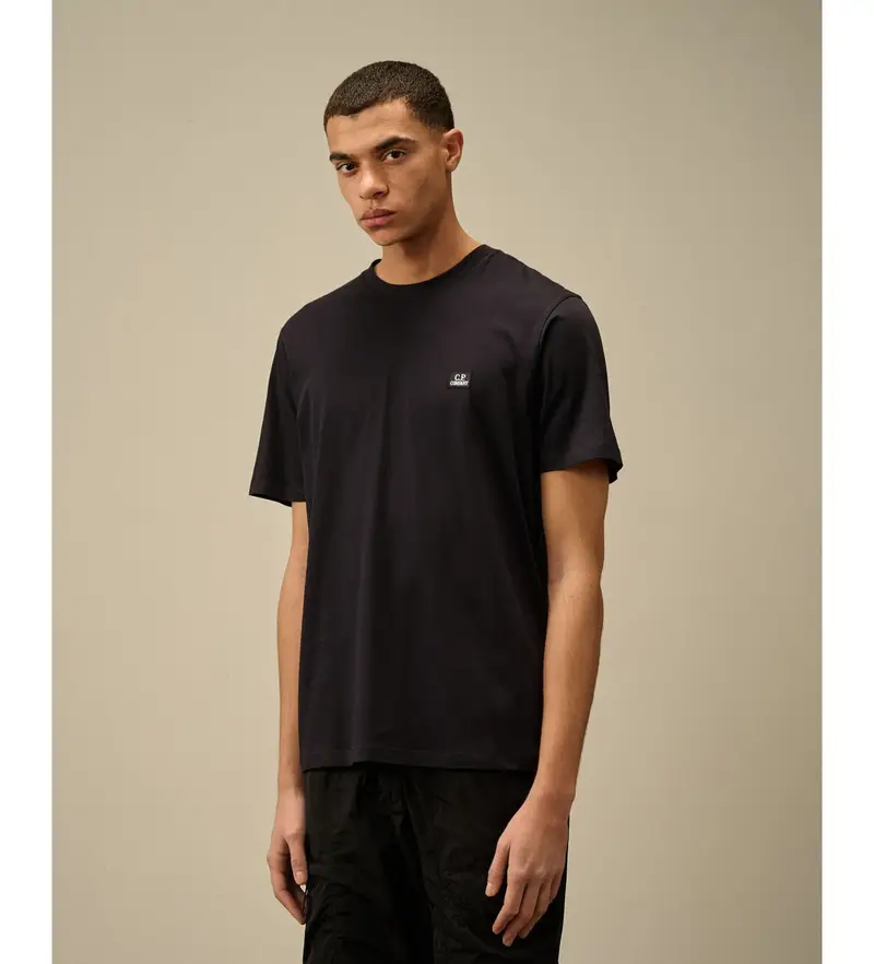 per uomo 19CMTS132A006374G Maglietta 30/1 logo blu navy (L), Casual, Cotone, Manica corta