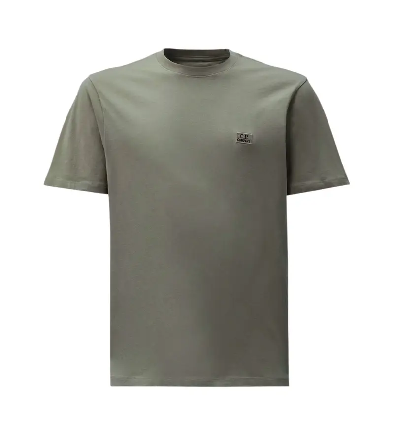 per uomo. 19CMTS132A006374G Maglietta 30/1 logo verde (M), Casual, Cotone, Manica corta