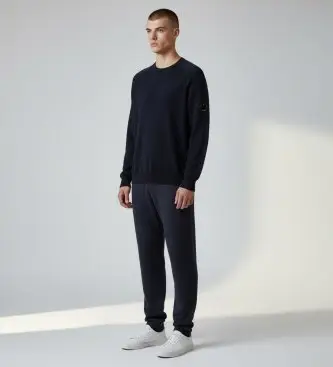 per uomo 20CMKN106A110373A Maglia Reglan con lenti in nylon blu navy (L), Cotone, Poliamide, Manica lunga