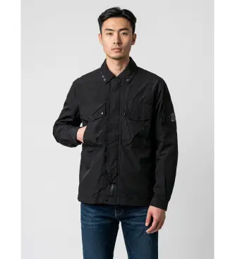 per uomo 20CMOS017A005991G Giacca in nylon con occhiali neri (L), Nero, Casual, Poliamide