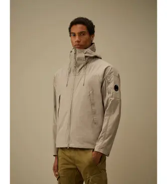 per uomo 20CMOW011A110264A Giacca con cappuccio color talpa Pro-Tek (L), Casual, Poliestere, Taupe