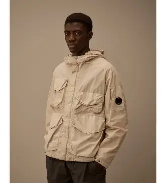 per uomo 20CMOW013A005991G Giacca in nylon con occhiali protettivi (L), Beige, Casual, Poliamide