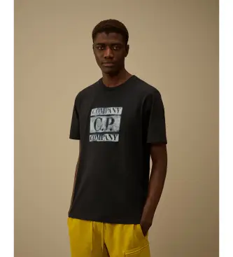 per uomo 20CMTS141A110579W T-shirt con logo sbiadito, blu navy (L), Casual, Cotone, Manica corta