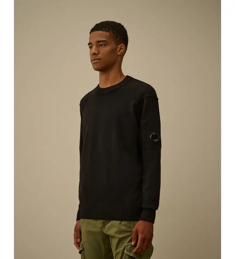 per uomo RFCMKN707A110149A Maglione nero lavorato a maglia con scollo rotondo (XS), Casual, Cotone