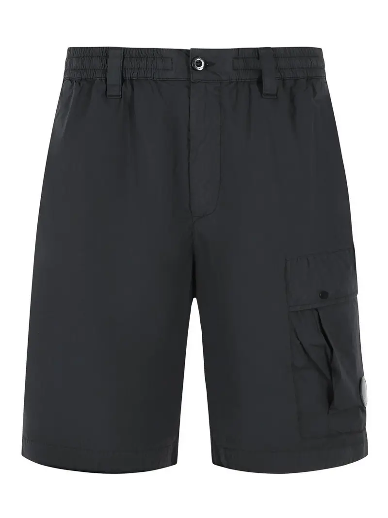 C P Company Shorts neri in cotone e nylon Nero