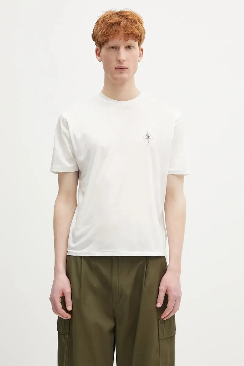 t-shirt in cotone colore bianco 18CMTS256A110302W