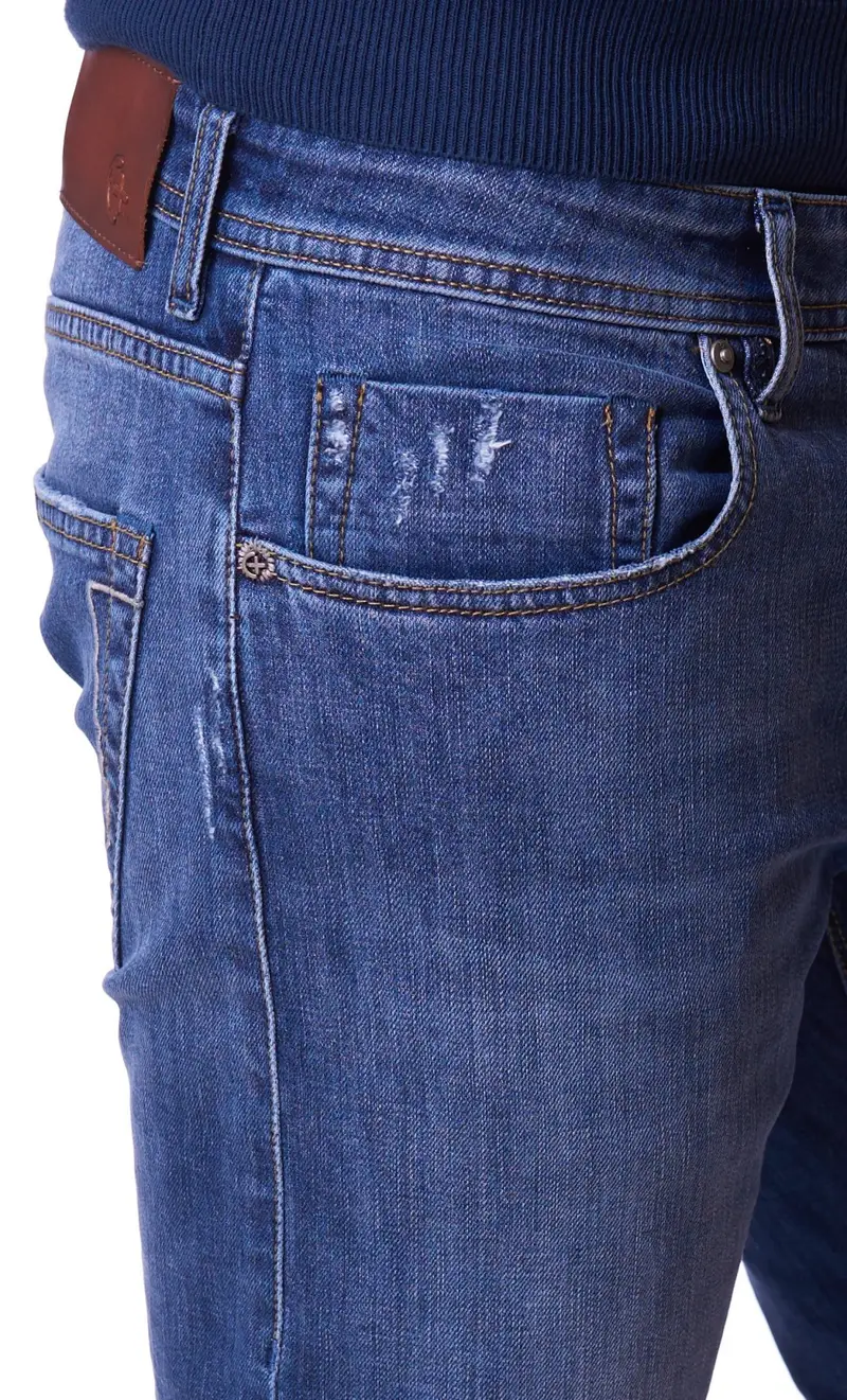 Jeans c+ plus slim fit, colore blu miniatura 2