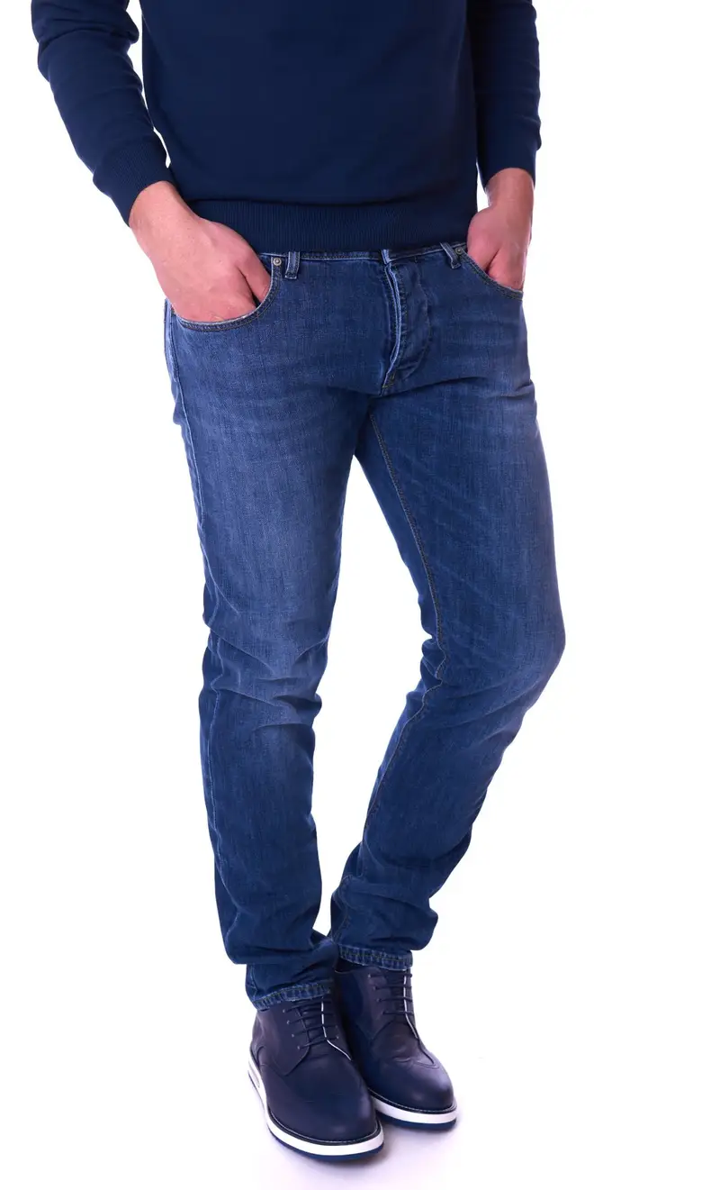 Jeans c+ plus slim fit, colore blu