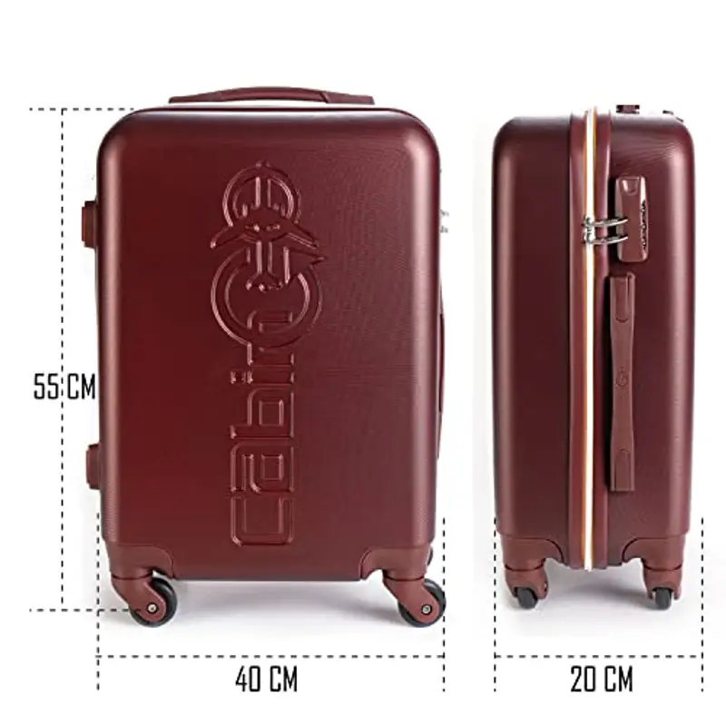 CABIN GO 5585 Valigia Trolley rigido in ABS grande valigia con ruote, 55x37x20, Bagaglio a Mano Ultra Leggero in ABS con Chiusura a combinazione miniatura 2