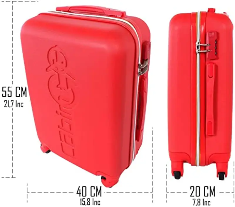 CABIN GO 5585 Valigia Trolley rigido in ABS grande valigia con ruote, 55x37x20, Bagaglio a Mano Ultra Leggero in ABS con Chiusura a combinazione miniatura 2