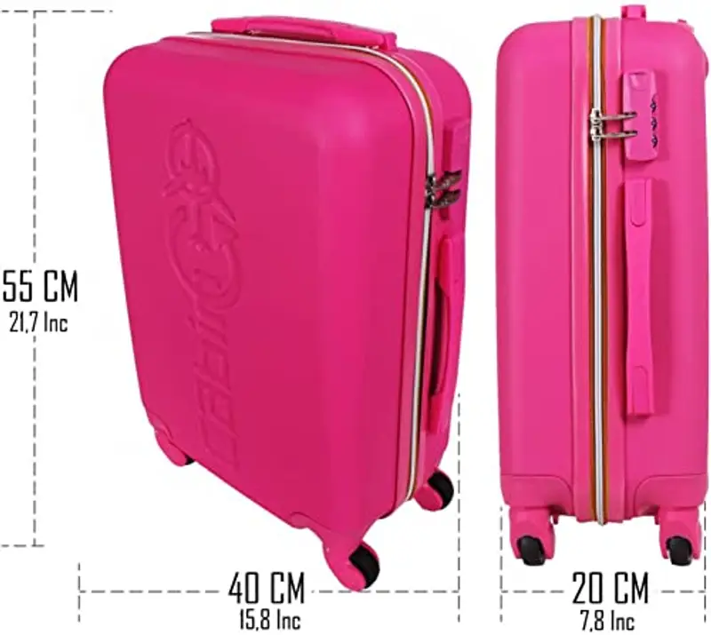 CABIN GO 5585 Valigia Trolley rigido in ABS grande valigia con ruote, 55x37x20, Bagaglio a Mano Ultra Leggero in ABS con Chiusura a combinazione miniatura 2