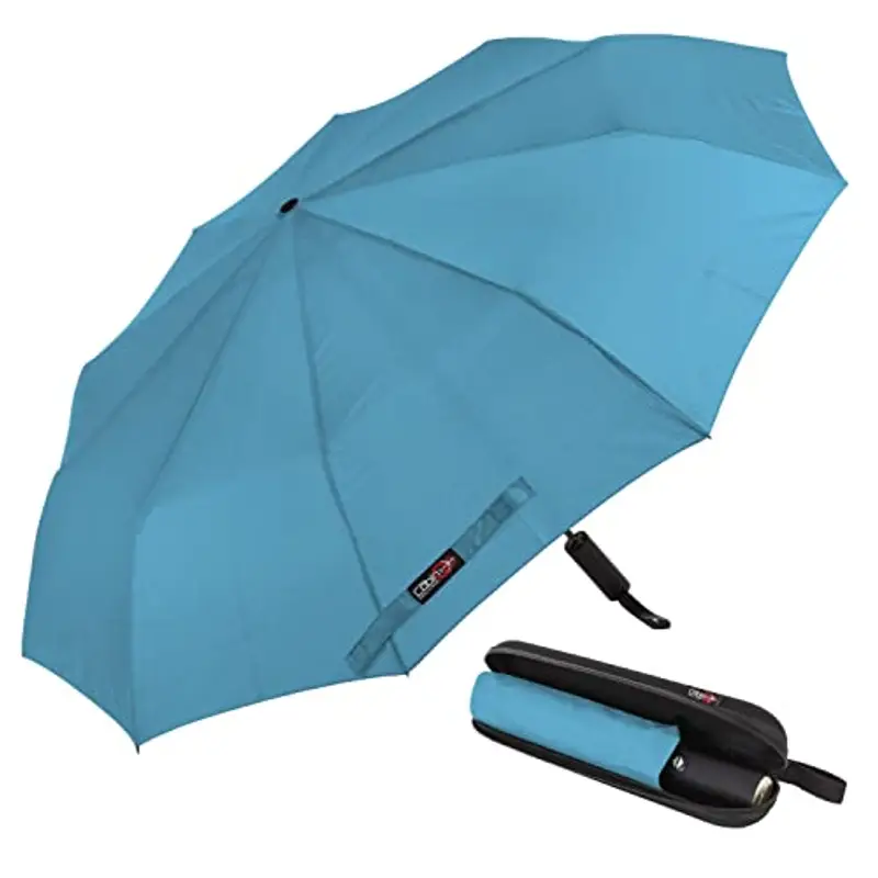 CABIN GO Ombrello Portatile Automatico Antivento, Pieghevole Compatto Resistente Leggero con Custodia Impermeabile e 10