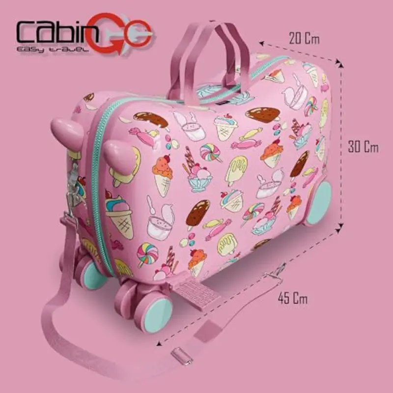 Cabin go - trolley cavalcabile bambino misura 48x31x22 - trolley bambino bagaglio a mano - valigia cavalcabile miniatura 2