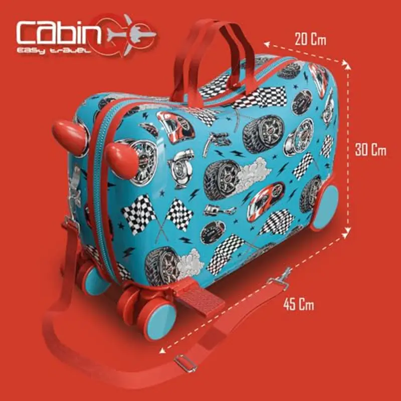 Cabin go - trolley cavalcabile bambino misura 48x31x22 - trolley bambino bagaglio a mano - valigia cavalcabile miniatura 2
