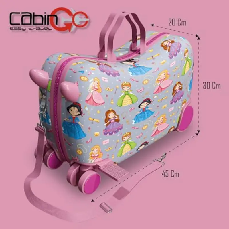 Cabin go - trolley cavalcabile bambino misura 48x31x22 - trolley bambino bagaglio a mano - valigia cavalcabile miniatura 2