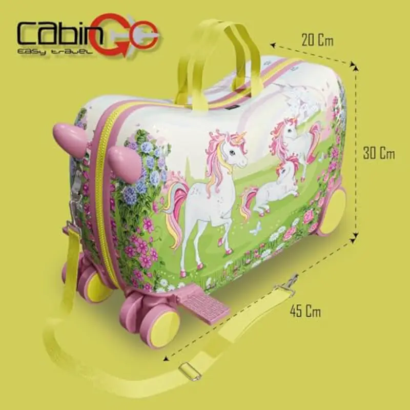 Cabin go - trolley cavalcabile bambino misura 48x31x22 - trolley bambino bagaglio a mano - valigia cavalcabile miniatura 2