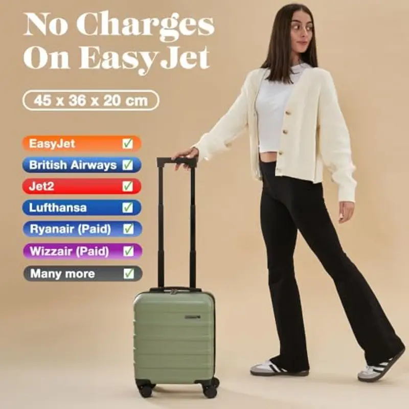 Cabin Max Anode Carry On Valigia 45x36x20cm Leggero Bagaglio a mano adatto per Easyjet Sotto il sedile, Oro rosa miniatura 2