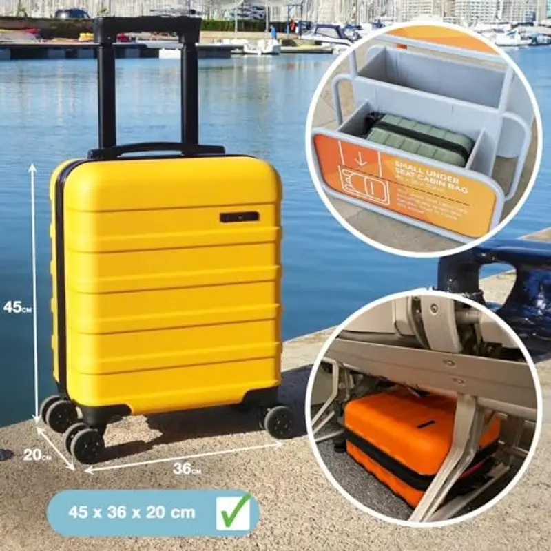 Cabin Max Anode Carry On Valigia 45x36x20cm Leggero Bagaglio a mano adatto per Easyjet Sotto il sedile, Oro rosa miniatura 3