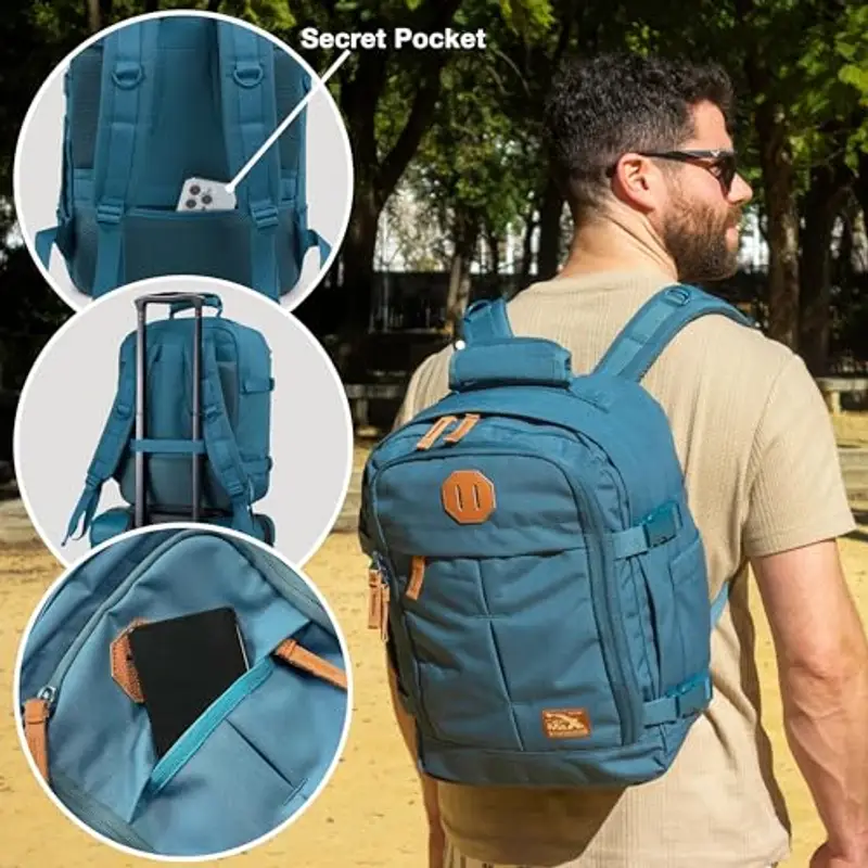 Cabin Max Metz Zaino 40x30x20 - Bagaglio a Mano Ideale per Aerei, Compatibile con Wizzair, Vueling ed Eurowings (24L Cabin Bag) miniatura 3