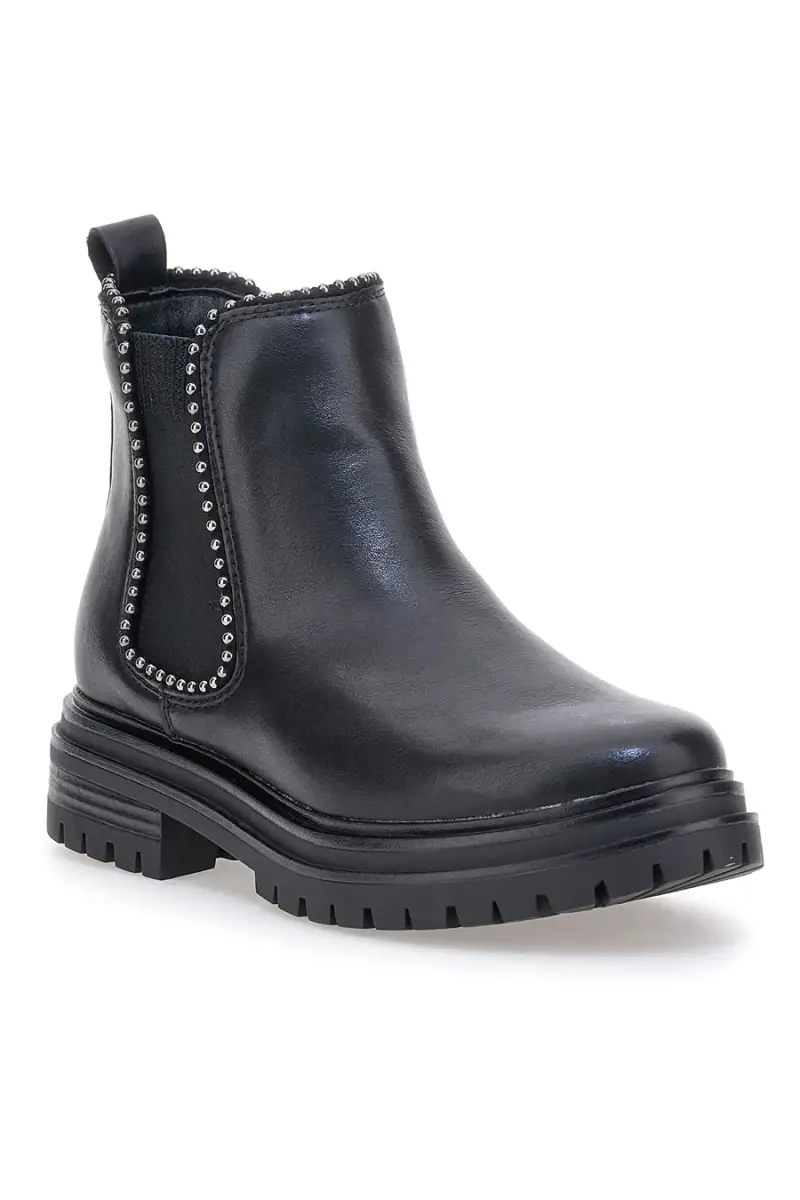 Chelsea boots neri con elastico laterale e borchie Cafe' Cost 200135 [NERO] miniatura 2