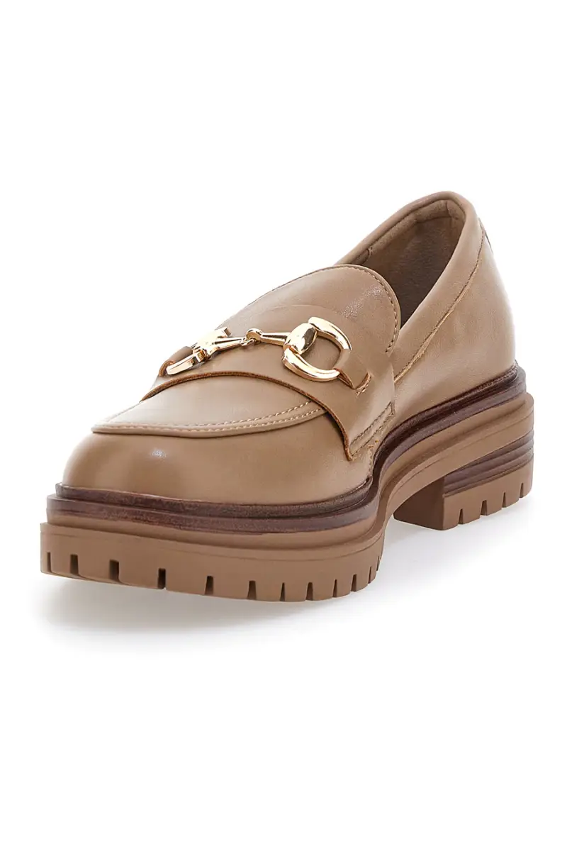 Mocassino Beige con Morsetto Dorato CAFE' COST 9Y7298 [KHAKI] miniatura 3