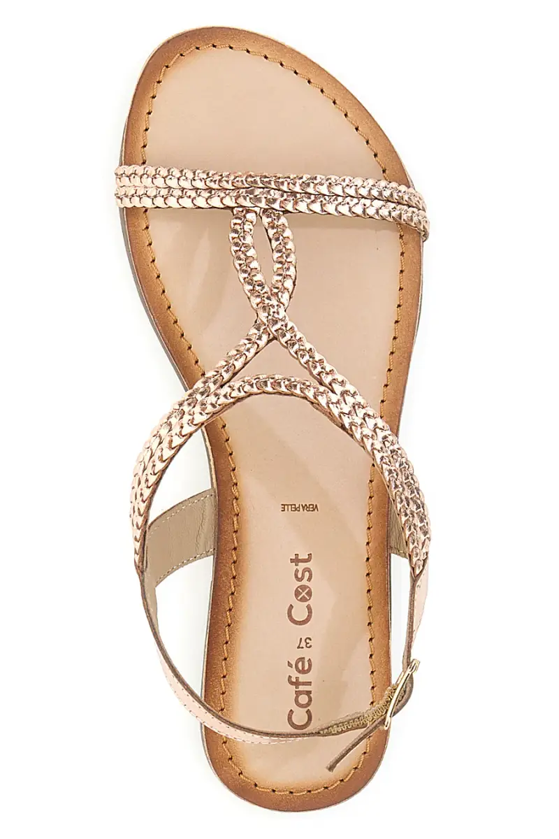 Sandali bassi rose gold con dettagli intrecciati Cafè Cost 95158 [ROSE] miniatura 3