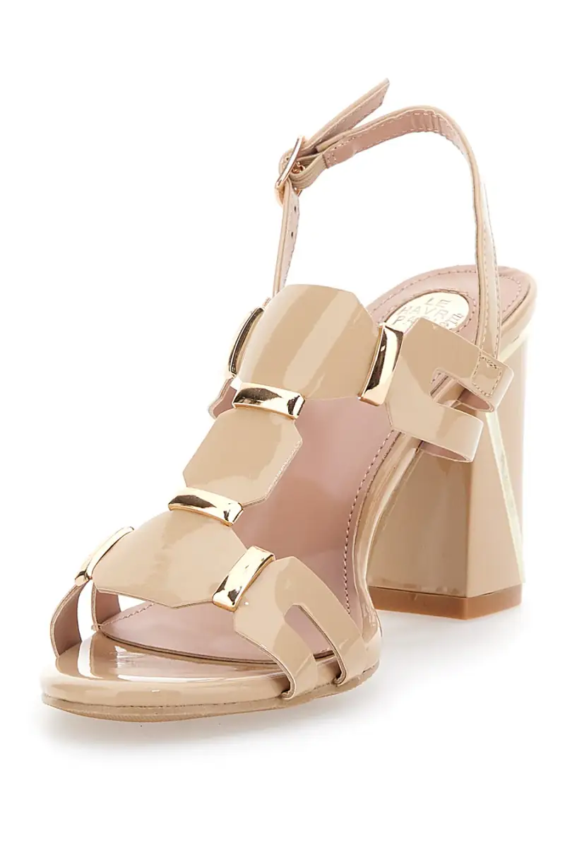 Sandali Beige Con Dettagli Oro Le Havre Paris 231 [KHAKI] miniatura 3