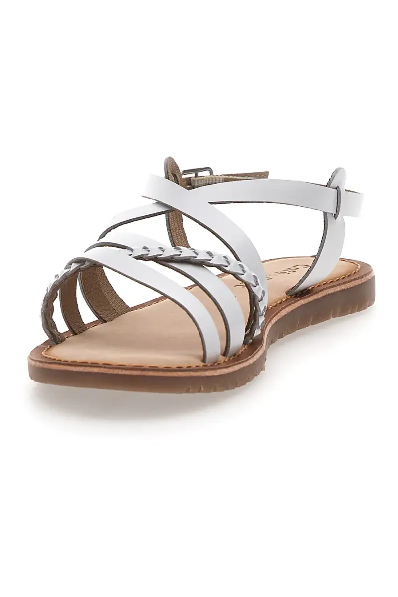 Sandali bianchi con cinturini intrecciati CAFE COST 95160 [BIANCO] miniatura 4