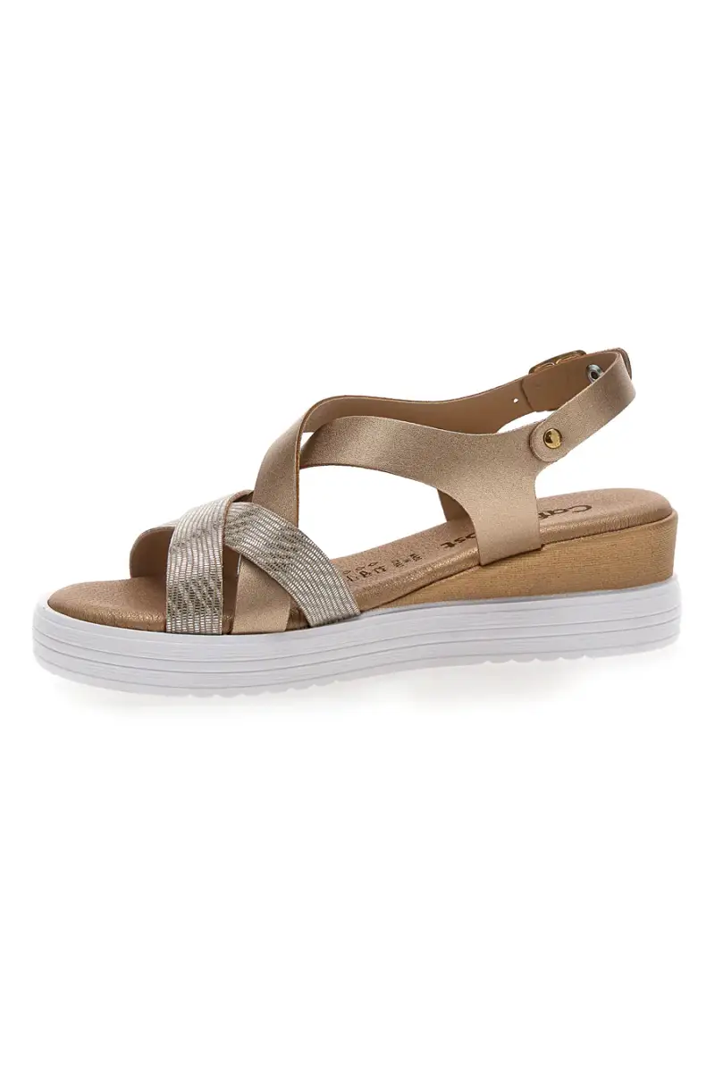 Sandali Bronzo con Zeppa e cinturino Cafè Cost 11443036 [PLATINO miniatura 4