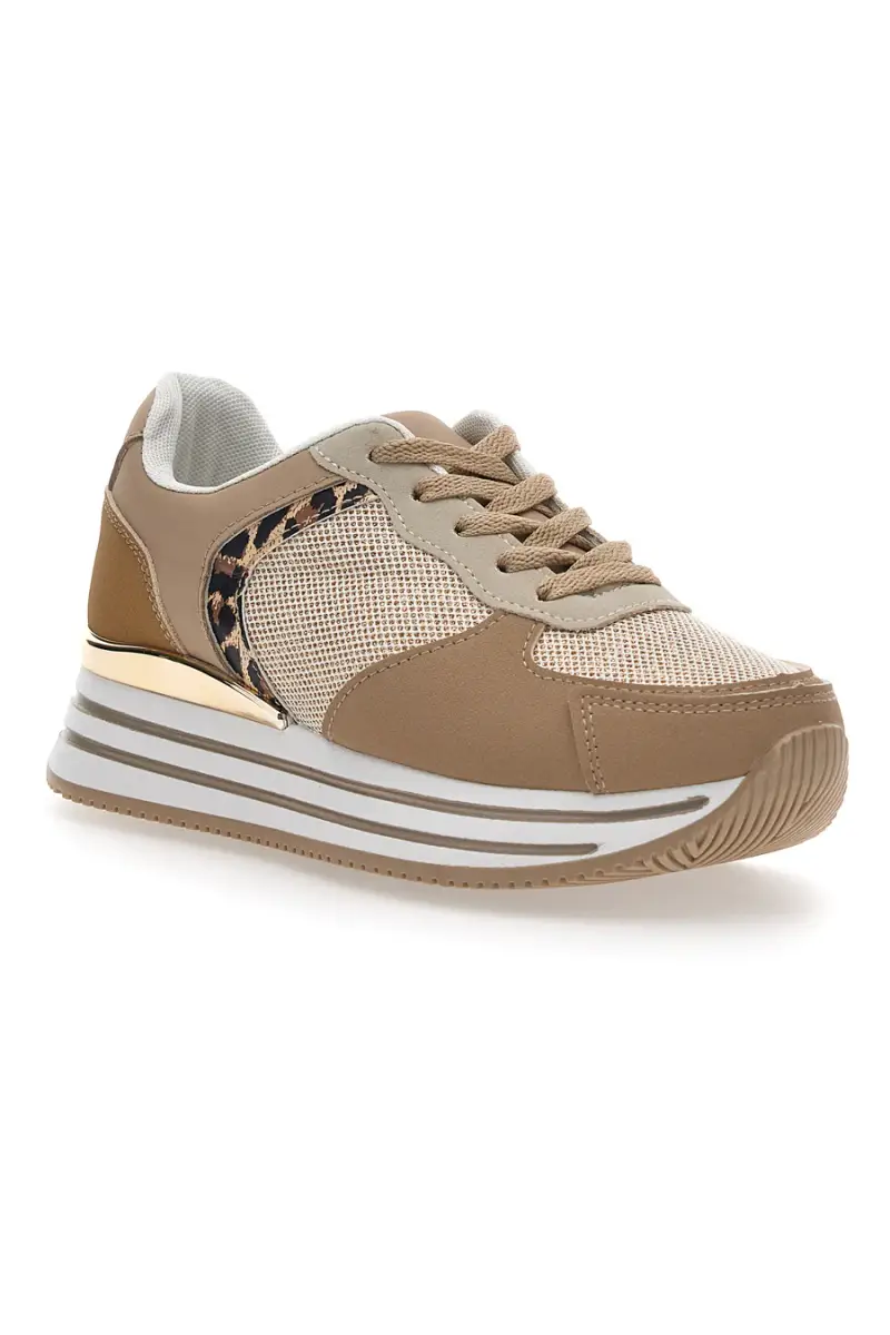 Sneakers Beige Con Dettagli Animalier Cafe' Cost 230 [LEOPARD] miniatura 2