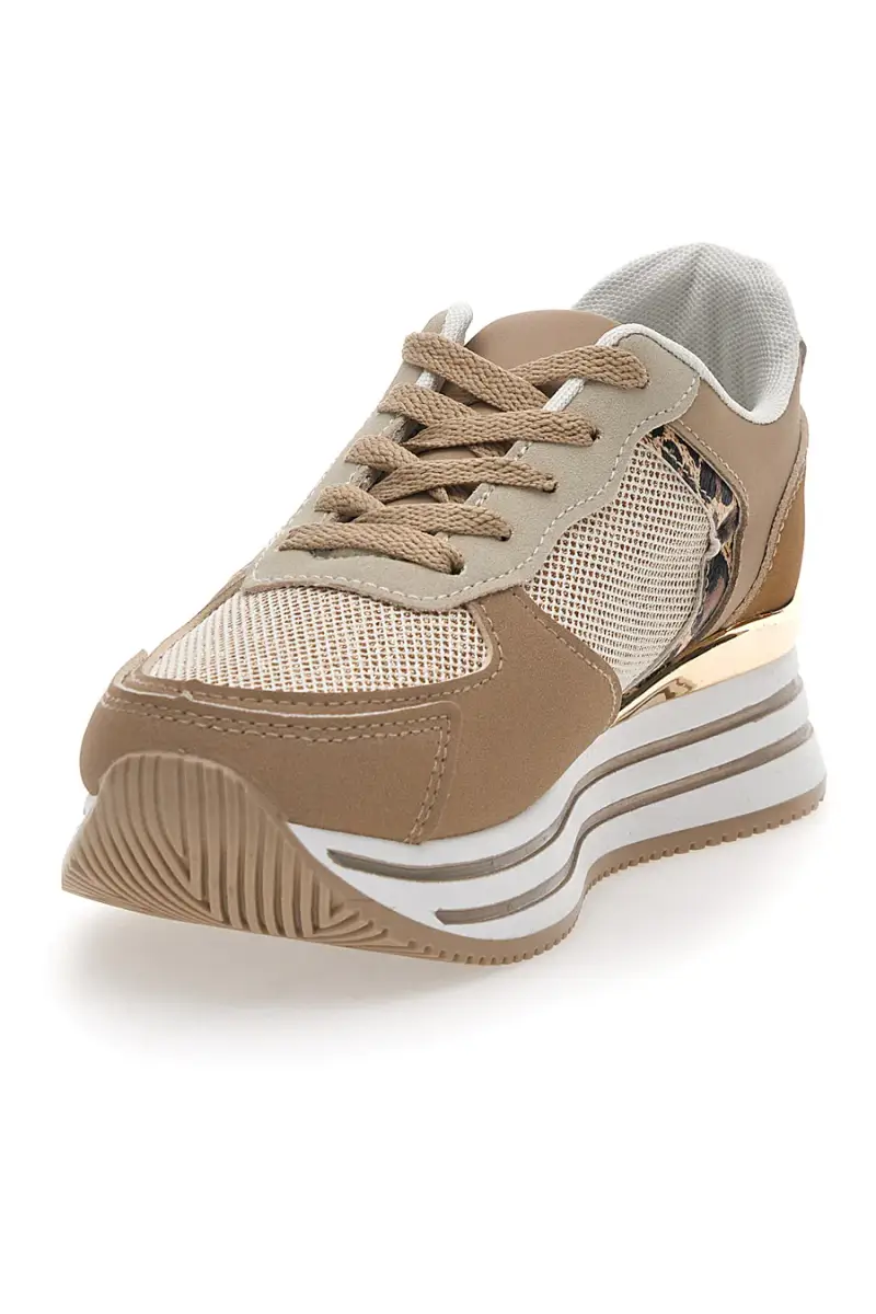 Sneakers Beige Con Dettagli Animalier Cafe' Cost 230 [LEOPARD] miniatura 3