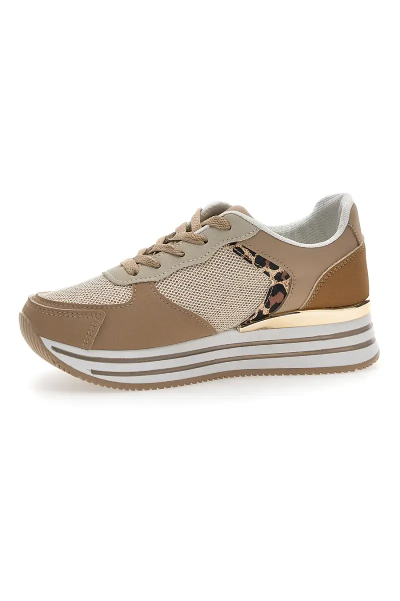 Sneakers Beige Con Dettagli Animalier Cafe' Cost 230 [LEOPARD] miniatura 4