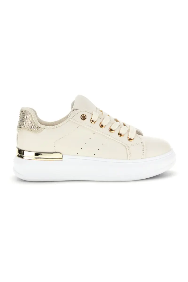 Sneakers beige con dettagli oro Cafè Cost 45JH07267 [BEIGE]