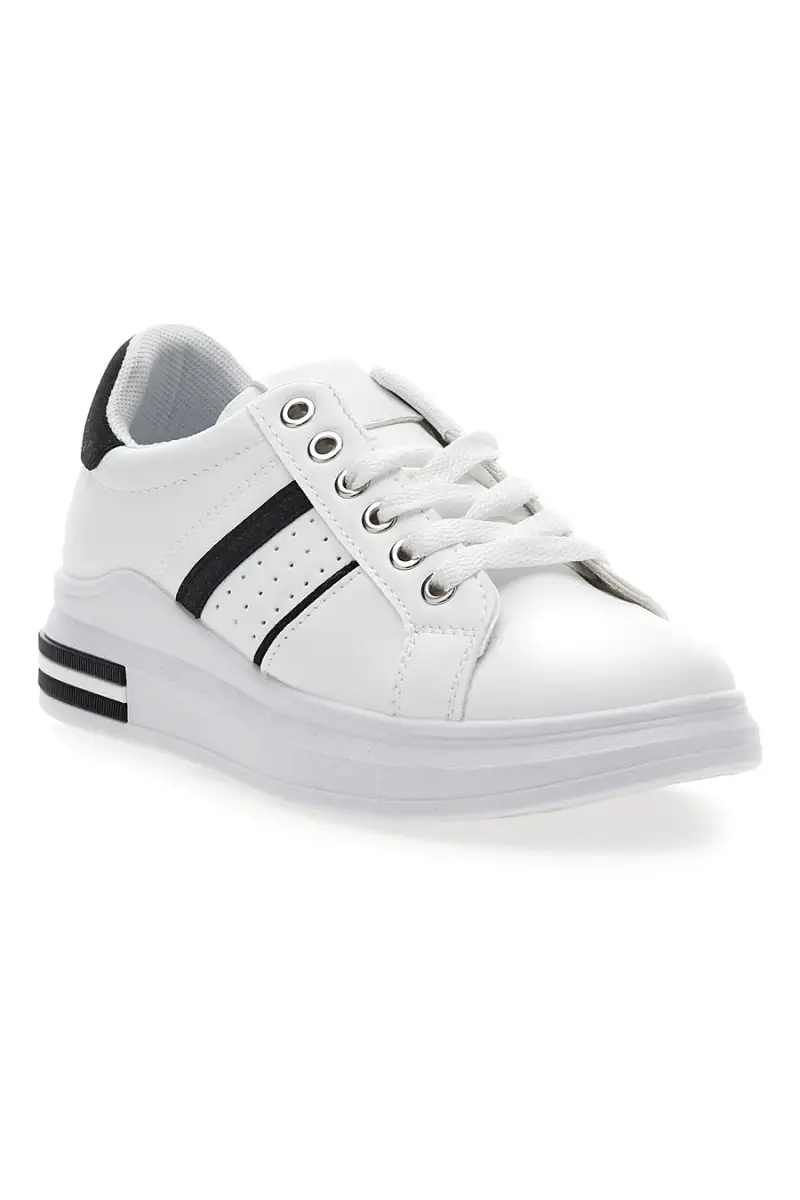 Sneakers bianche e nere con lacci CAFE' COST BK2450 [WHITE miniatura 2