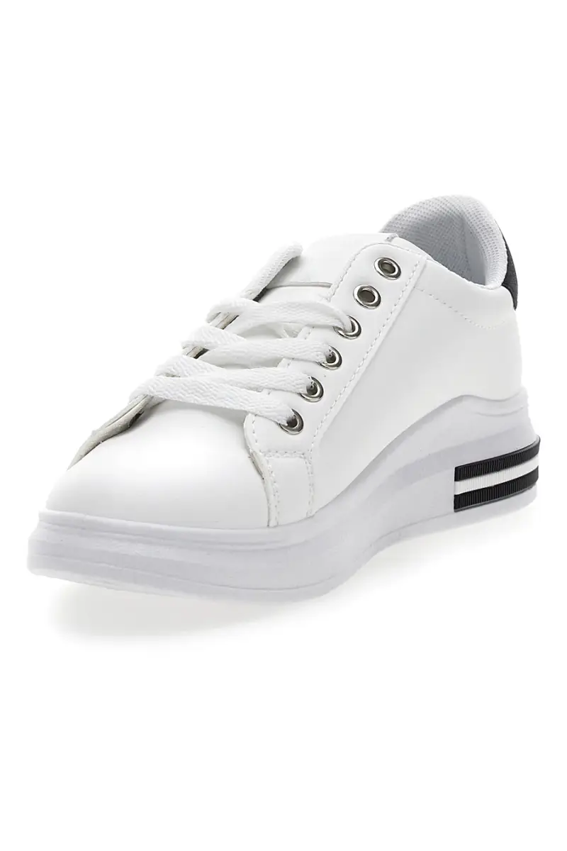 Sneakers bianche e nere con lacci CAFE' COST BK2450 [WHITE miniatura 3