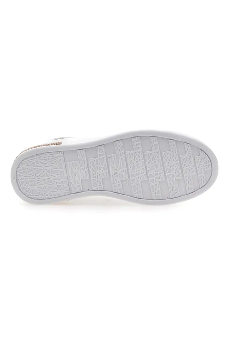 Sneakers traforate bianche con dettaglio oro CAFE' COST BK2440 [BIANCO] miniatura 5