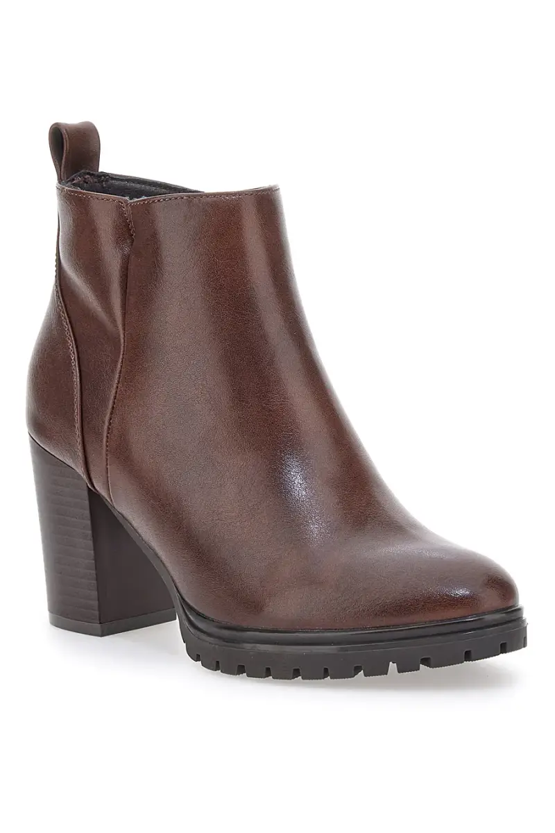 Stivaletti Ankle Boots Marroni Con Tacco 8 cm CAFE COST 16807213 [MARRONE] miniatura 2