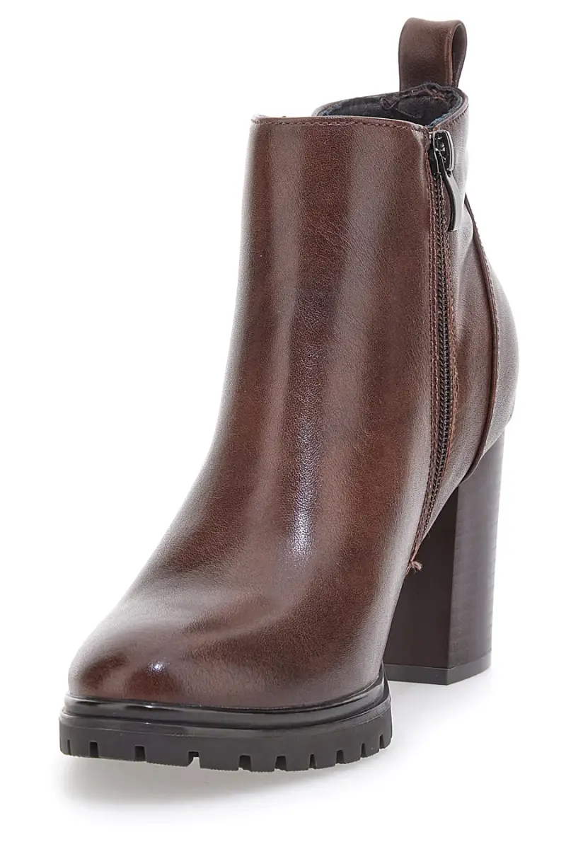 Stivaletti Ankle Boots Marroni Con Tacco 8 cm CAFE COST 16807213 [MARRONE] miniatura 3
