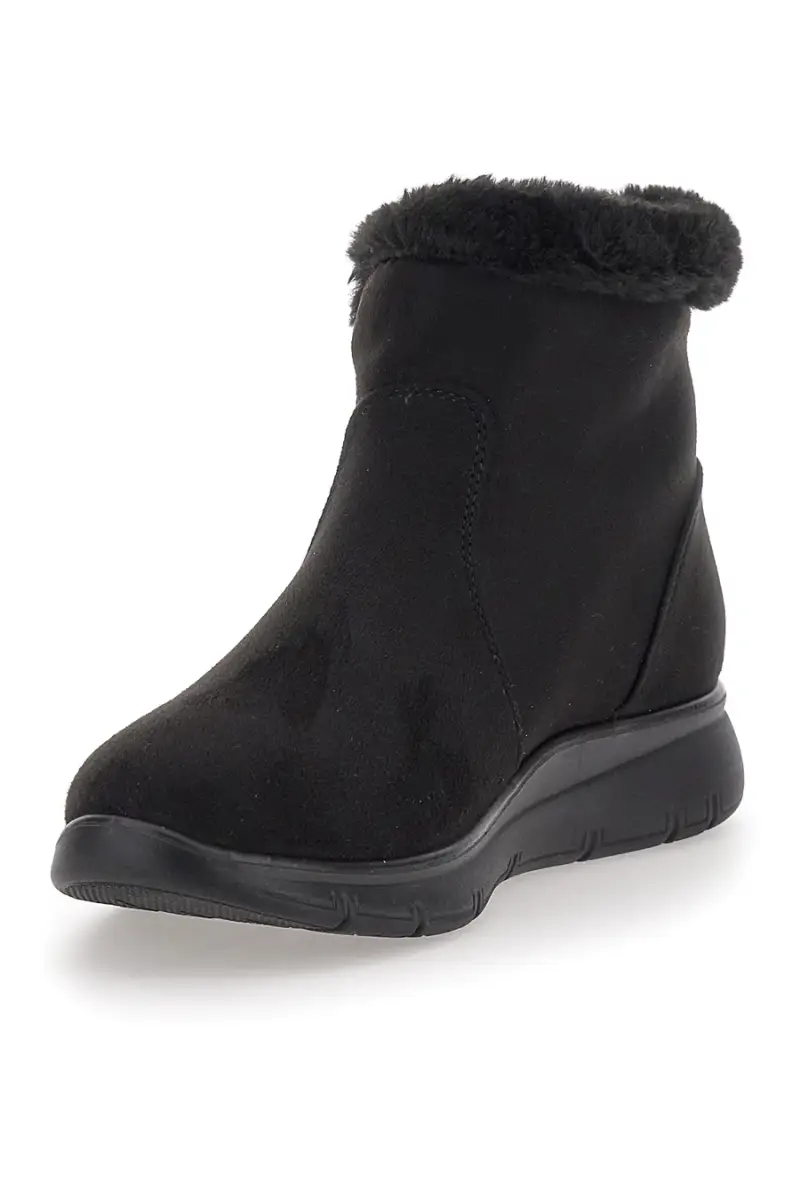 Stivaletti neri con pelo nero e cerniera CAFE COST 41950 [NERO] miniatura 3