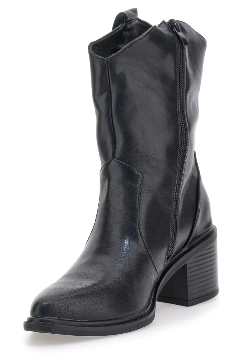 Stivaletti neri texani con tacco largo Café Cost 70295T06 [NERO] miniatura 3