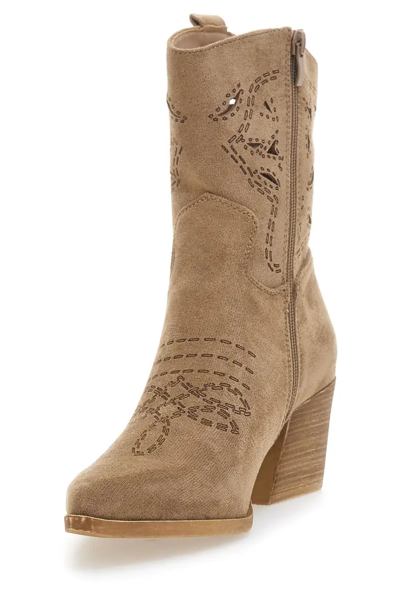 Stivaletti Texani Khaki Con Cerniera Cafè Cost H3W205816 [KHAKI] miniatura 3