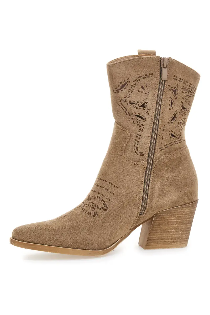 Stivaletti Texani Khaki Con Cerniera Cafè Cost H3W205816 [KHAKI] miniatura 4