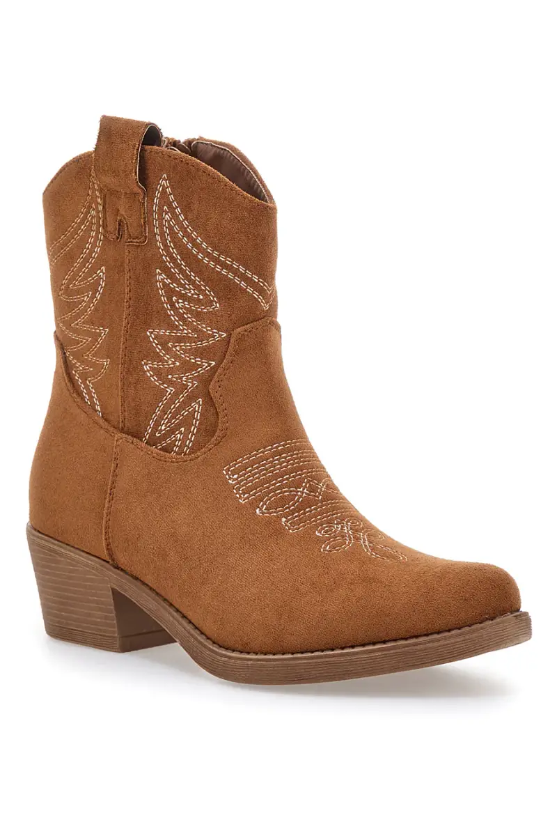 Stivaletti Texani Marroni con Ricamo Cafè Cost Q1201 [CAMEL] miniatura 2