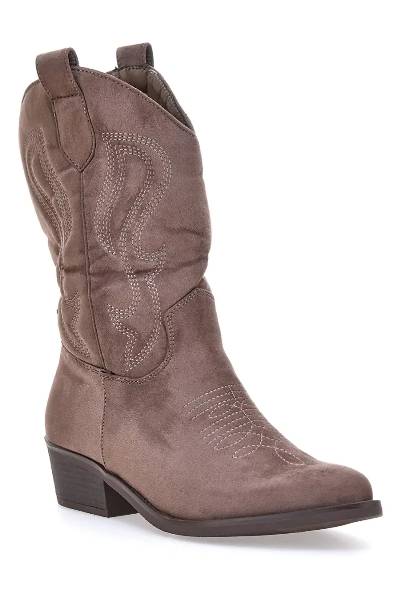 Stivaletti texani marroni con ricamo Cafè cost RQ24W9C [KHAKI] miniatura 2