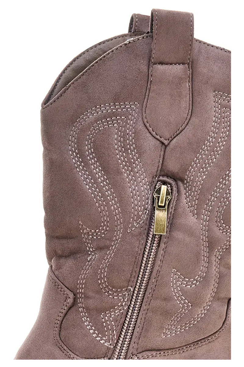 Stivaletti texani marroni con ricamo Cafè cost RQ24W9C [KHAKI] miniatura 3