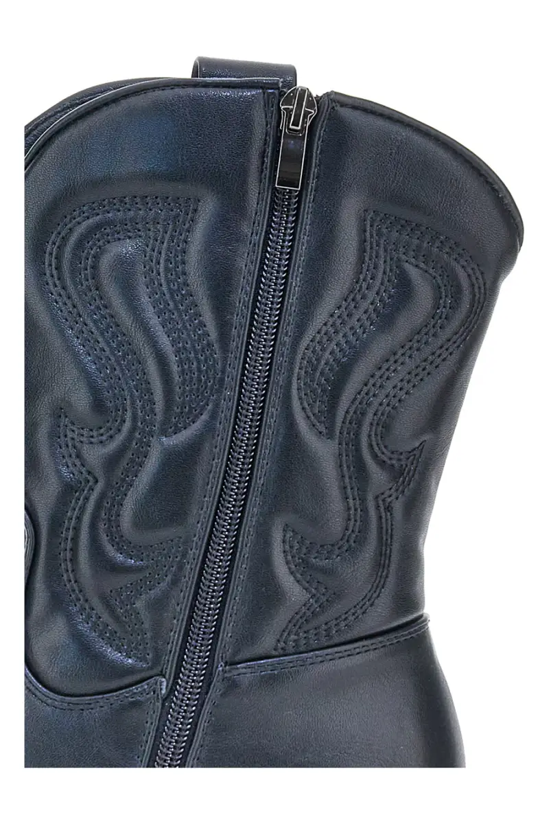 Stivaletti texani neri con ricamo Cafè cost H52804 [NERO] miniatura 3